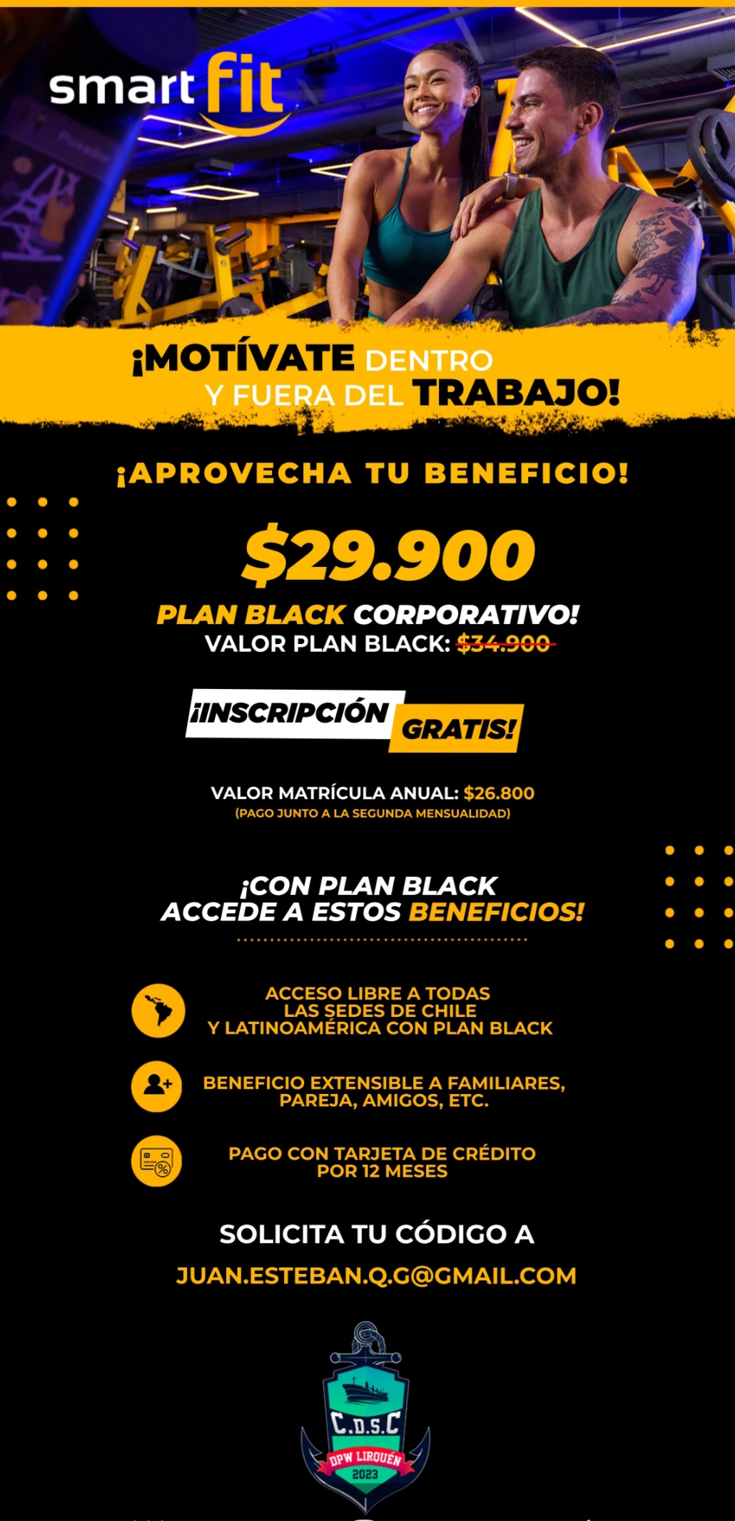 ¡Aprovecha el convenio Smart Fit exclusivo para socios y trabajadores!